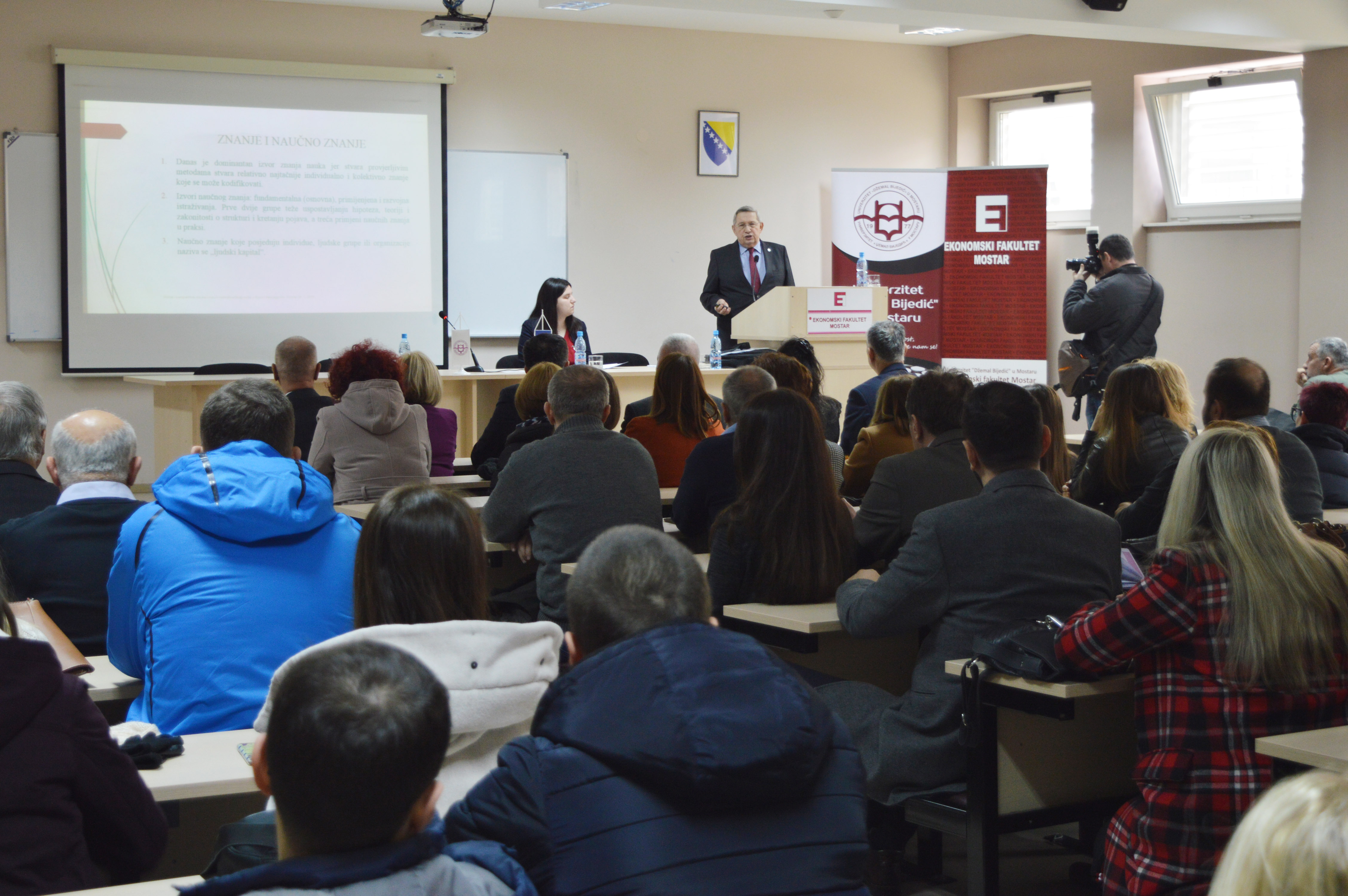 Academician Trifković holding a lecture at Džemal Bijedić University of Mostar